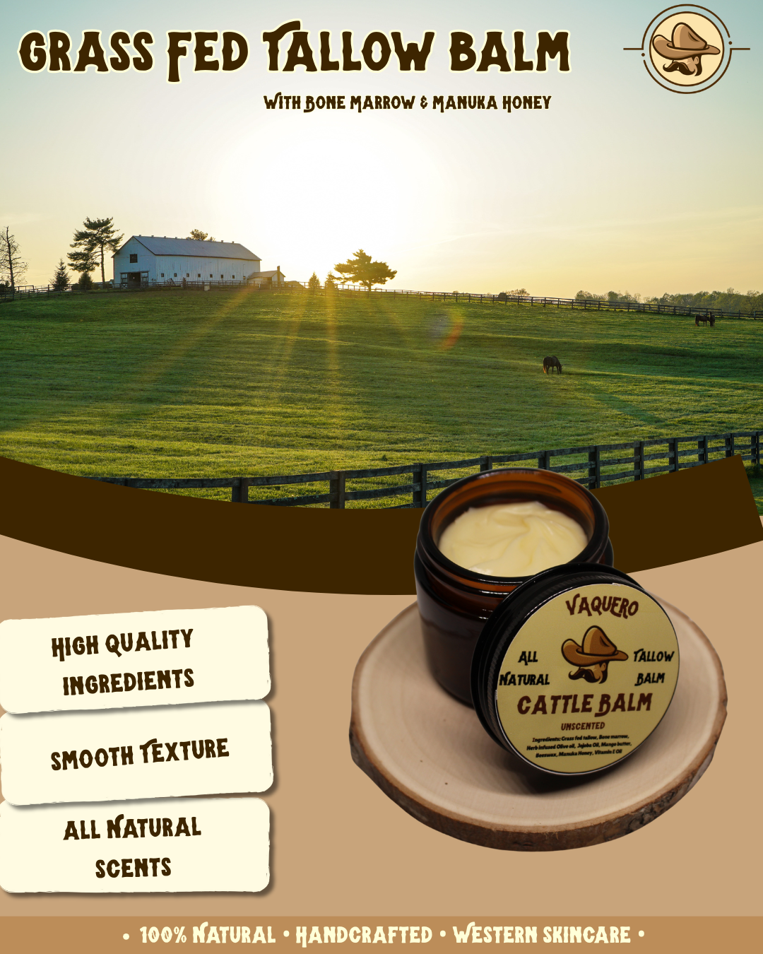 Cattle Balm – Grass-Fed Beef Tallow Moisturizer