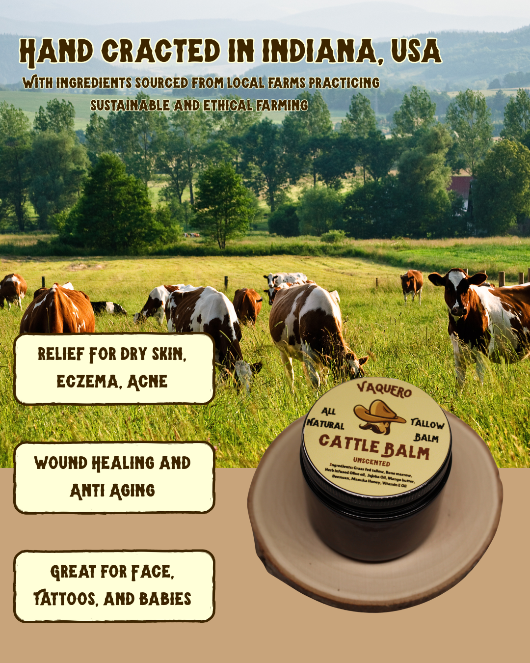 Cattle Balm – Grass-Fed Beef Tallow Moisturizer